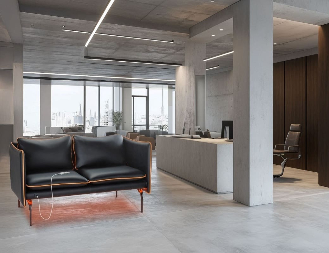 Офисный диван Ностальгия с подсветкой — фото № 1